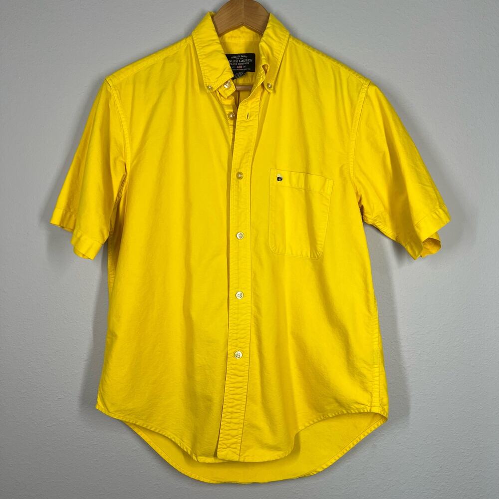 Ralph Lauren Short Sleeve Button Down Shirt - Yellow - Small